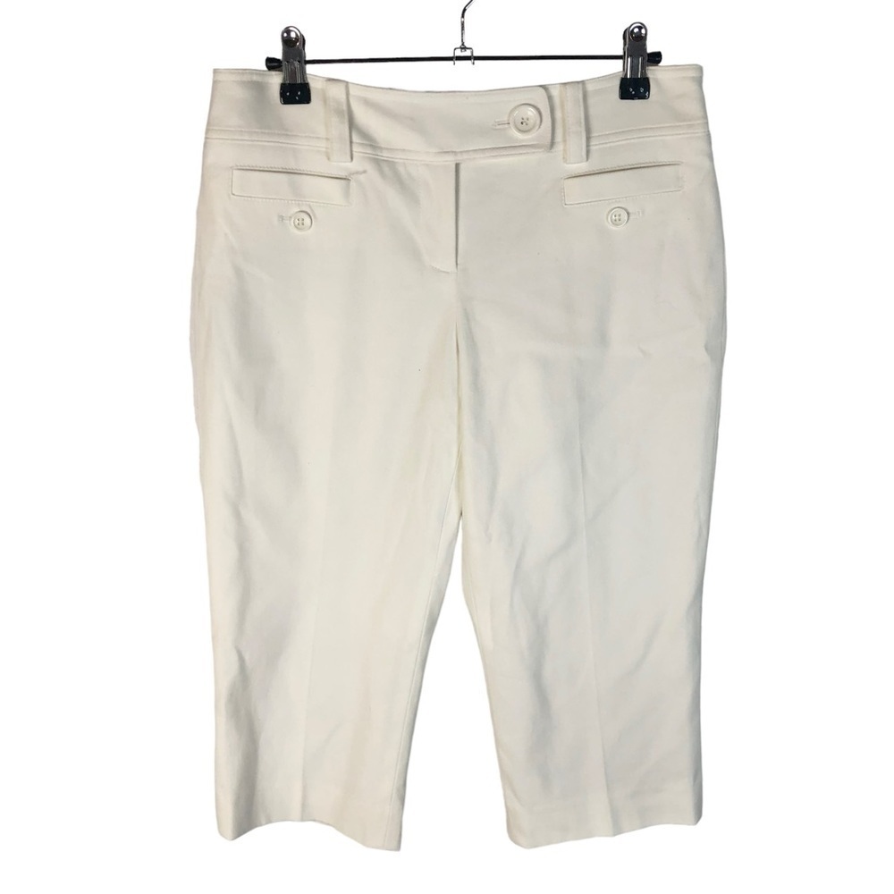 Ann Taylor Petites White Lindsay Cropped Capris‎ 2P